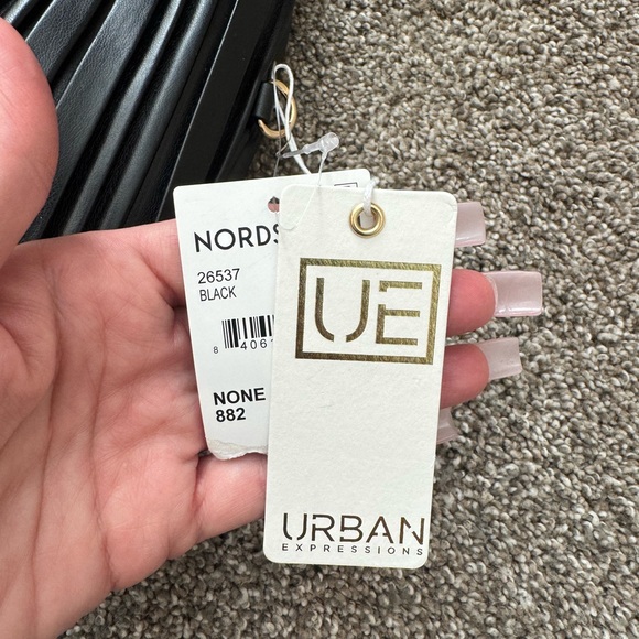 Urban Expressions Black Pleated Hobo Bag